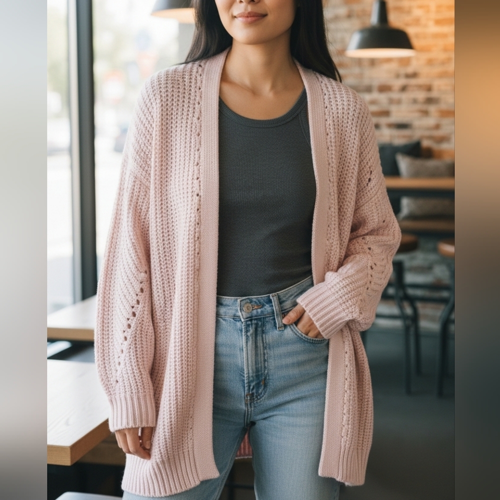 Moon & Madison Soft Pink Knit Cardigan
